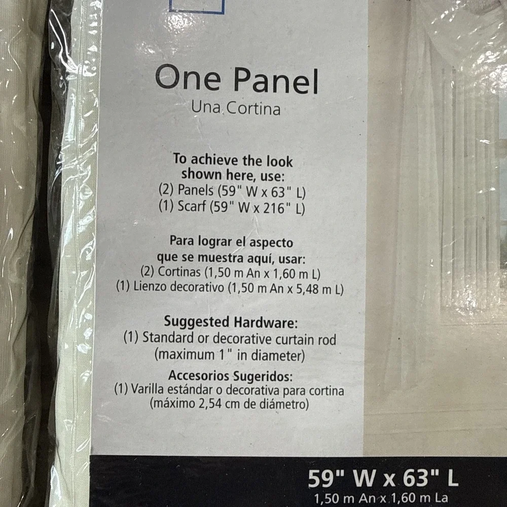 Set Of 5 Marjorie Sheer Voile Curtain Panel Oyster 59 In Wide x 63 In Long